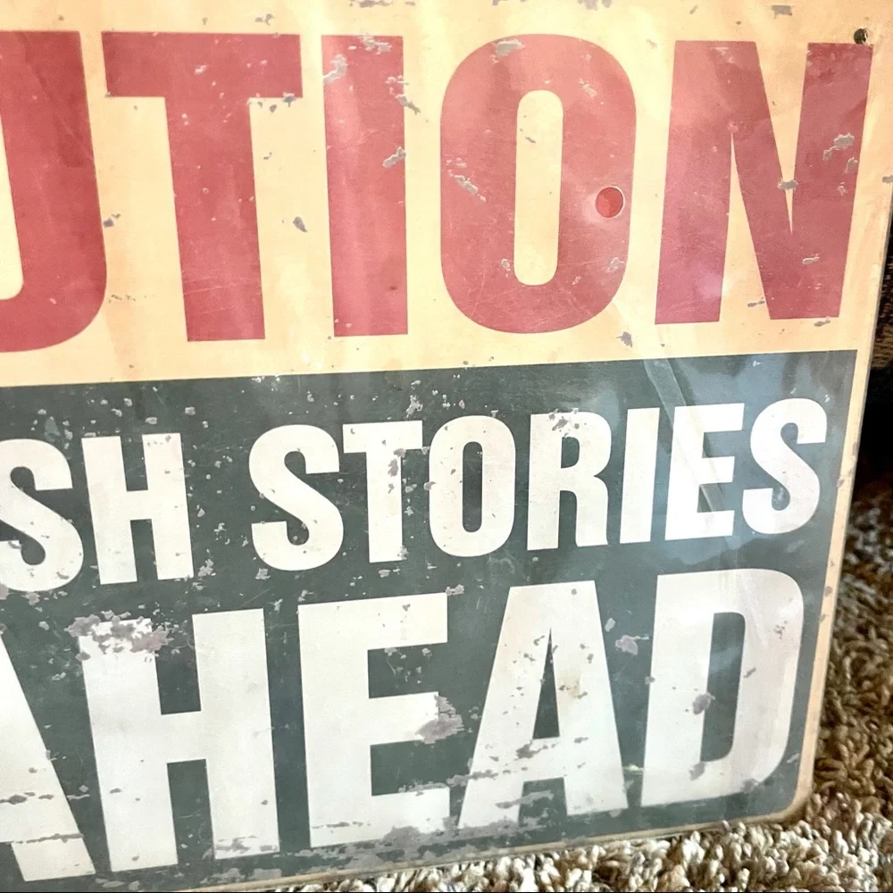 NEW Caution Fish Stories Ahead Metal Sign